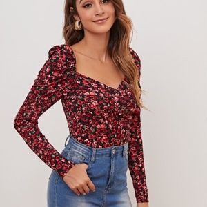 SHEIN NWT Floral Bodysuit